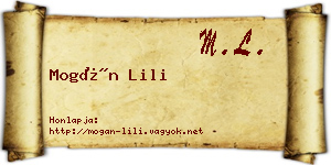 Mogán Lili névjegykártya