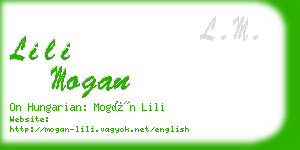 lili mogan business card